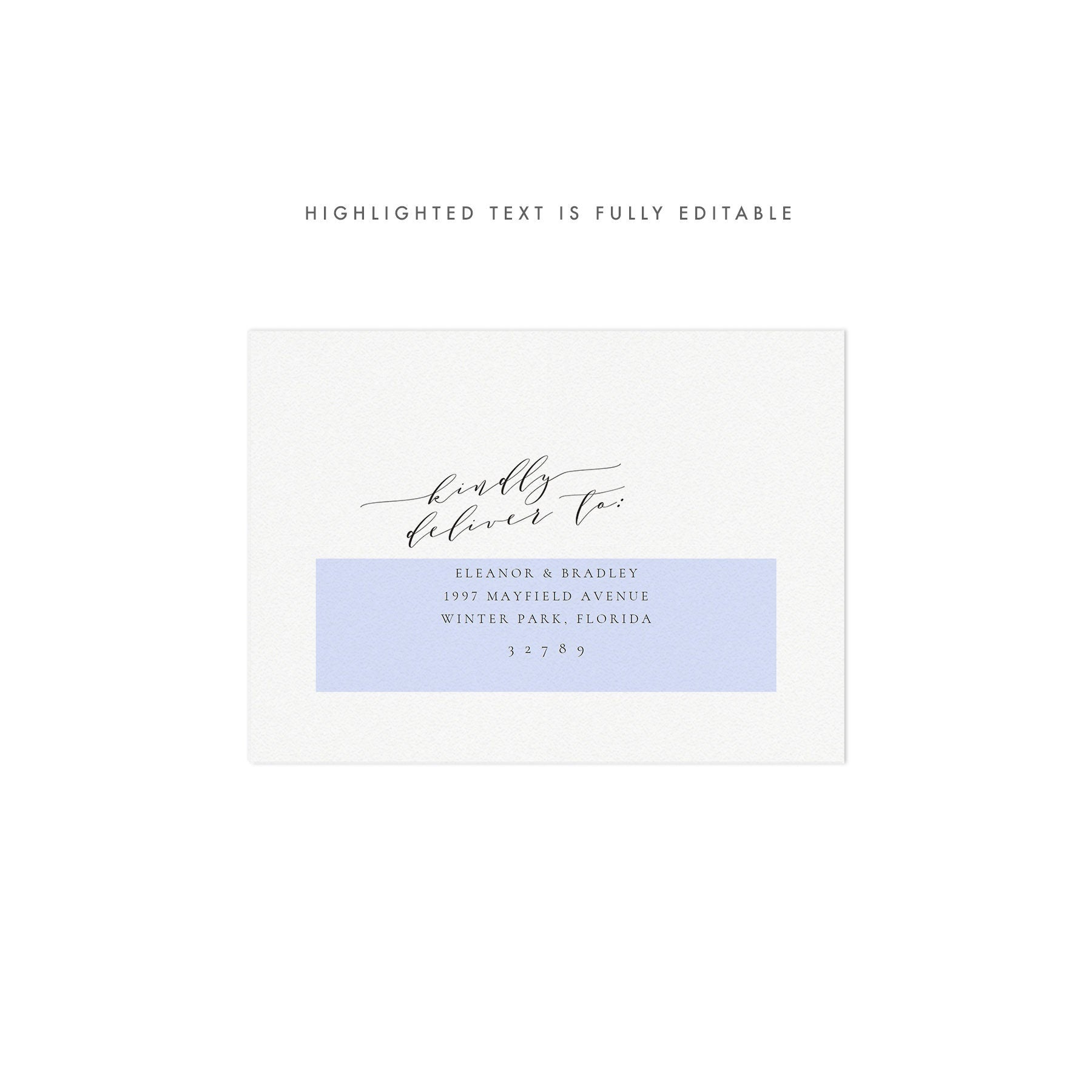 Calligraphy Wedding RSVP Envelope Template: A6 Printable (PDF Instant Download)