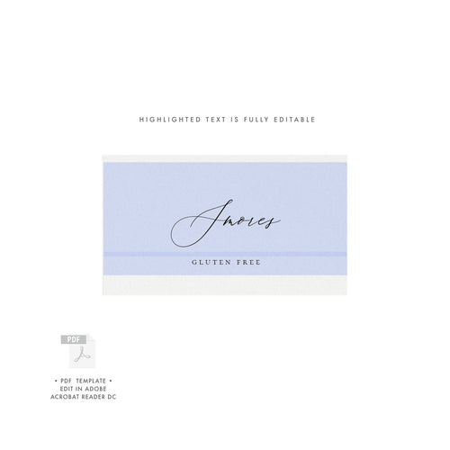 Adler Calligraphy Tent Card Template: Editable Buffet Cards (PDF Download)