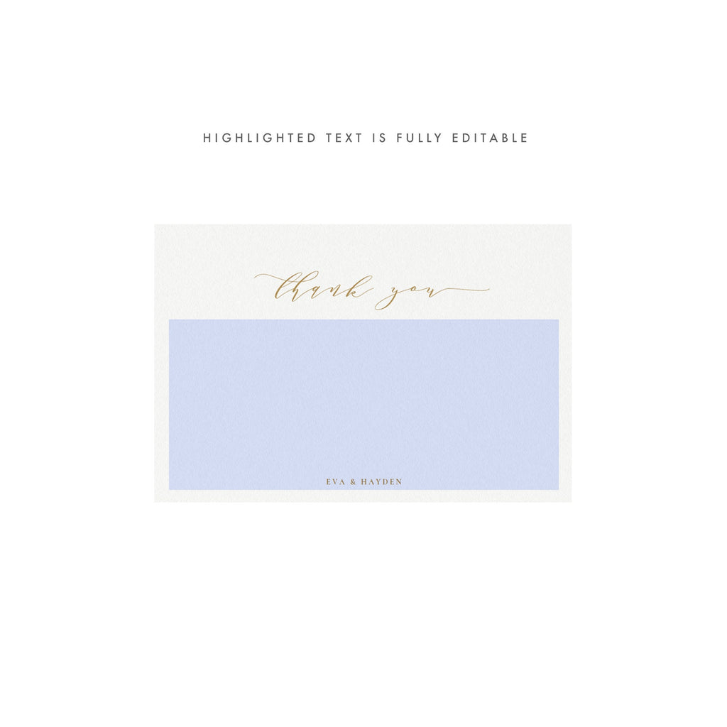 Gold Calligraphy Thank You Card Template: Editable A6 Wedding Stationery (PDF Instant Download)