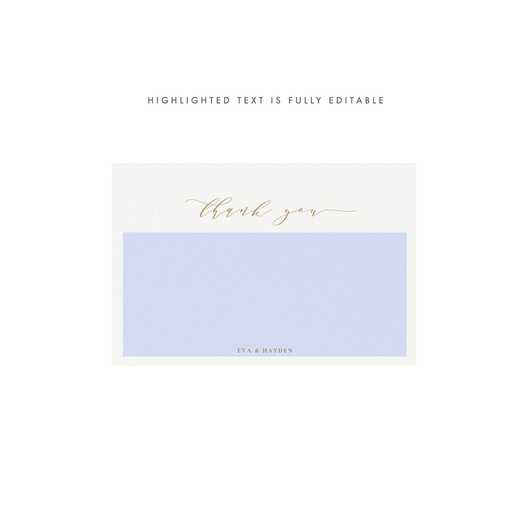 Gold Calligraphy Thank You Card Template: Editable A6 Wedding Stationery (PDF Instant Download)