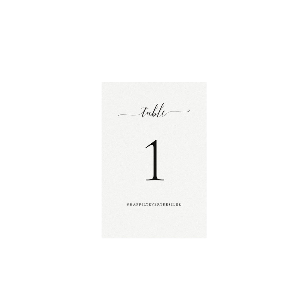 Wedding Table Number Template: 4x6 or 5x7, Social Media Hashtag (Digital Download)