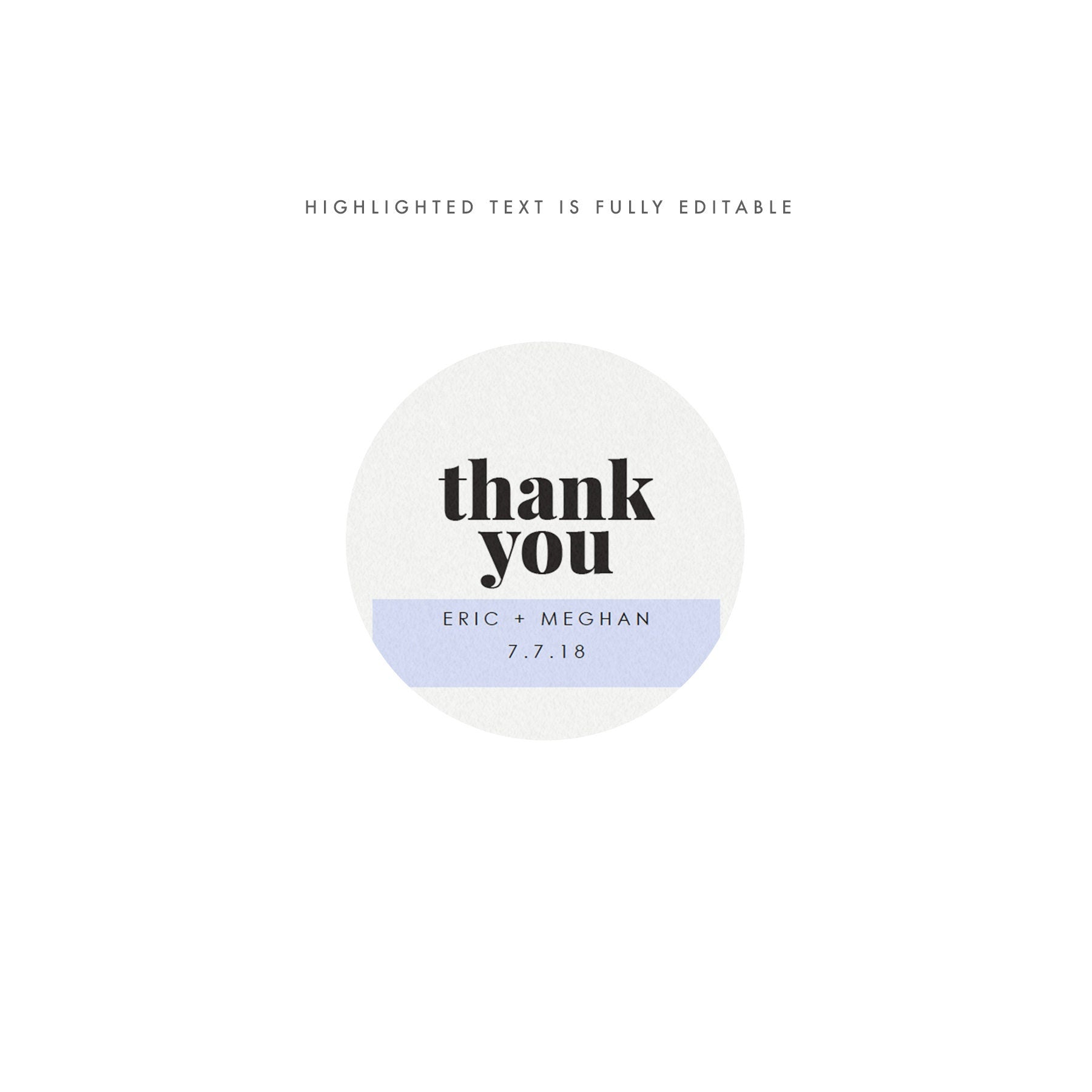 Fairfax Wedding Favor Sticker Template: Avery 22830 (PDF Instant Download)