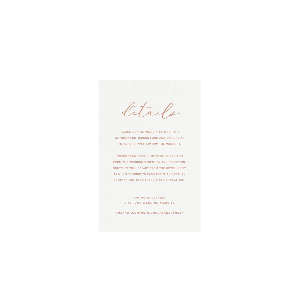 Blush Wedding Details Card Template 4x6 (Digital Download)