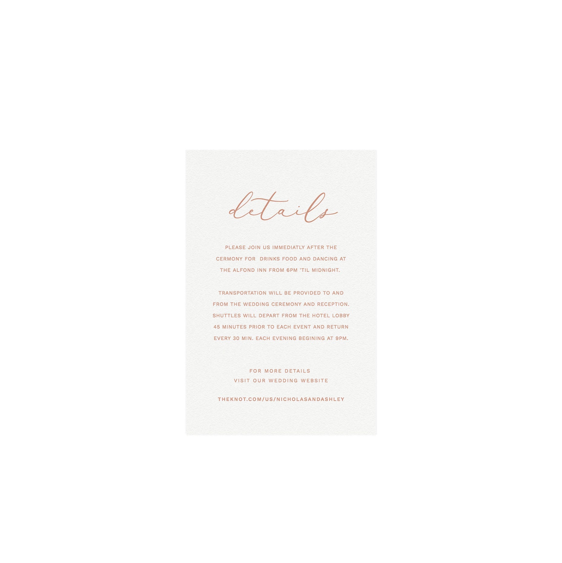 Blush Wedding Details Card Template 4x6 (Digital Download)