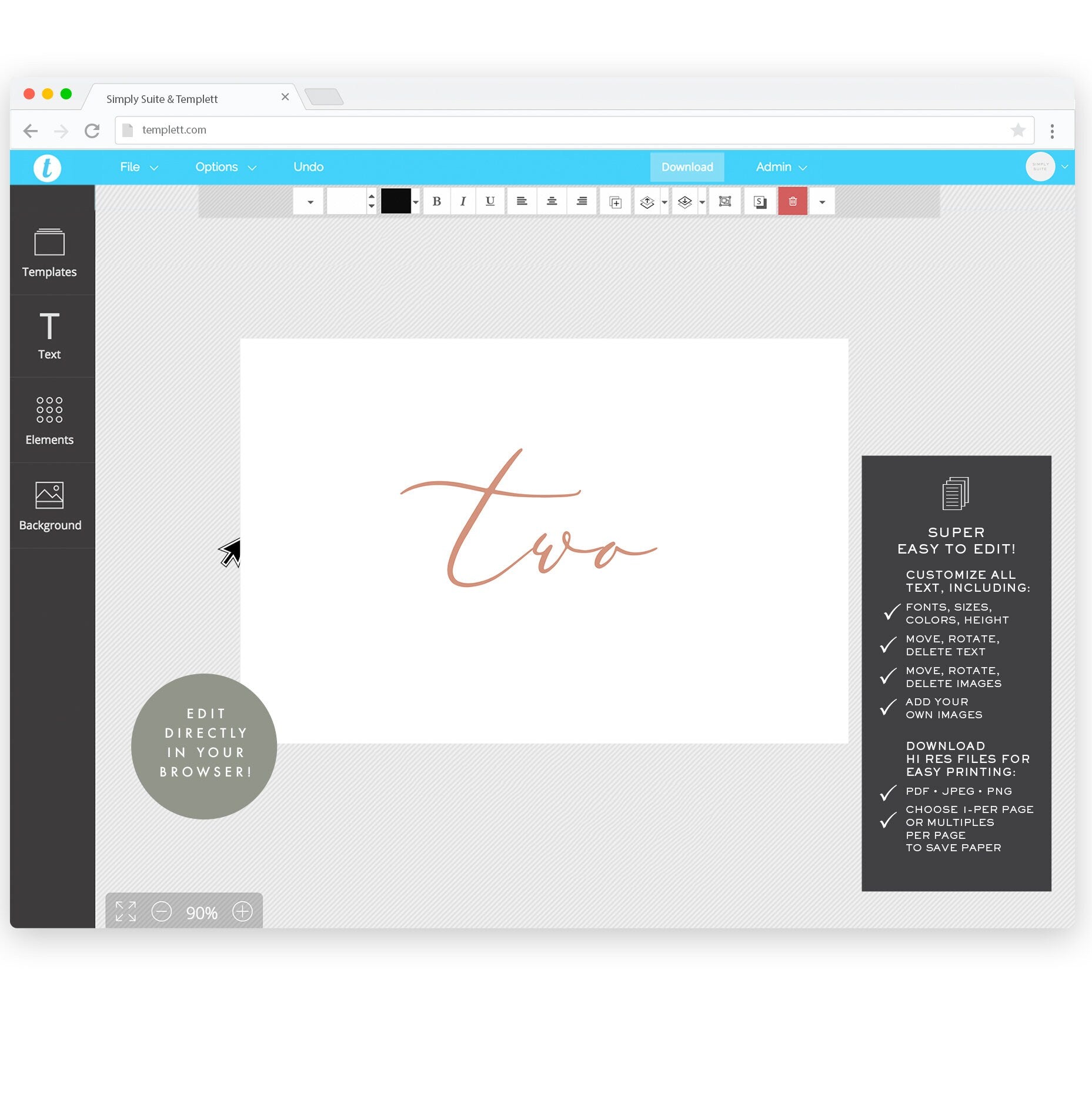 Blush Calligraphy Table Numbers: 4x6 Printable Template (Digital Download)