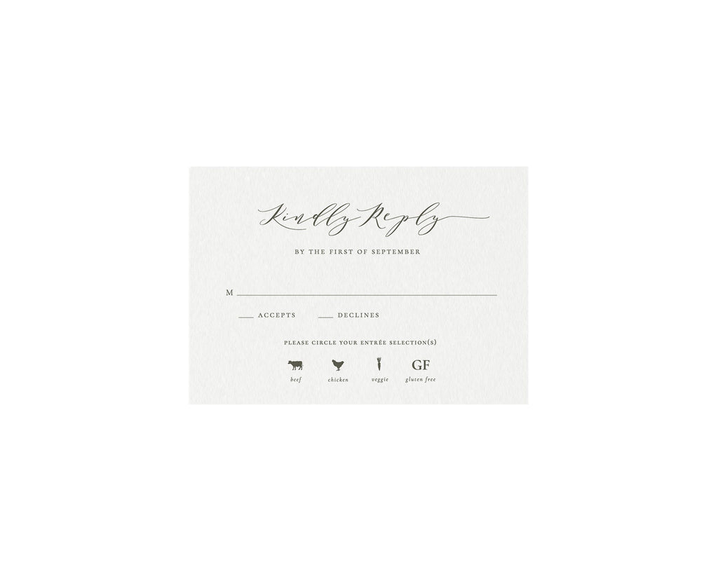 Slate Gray Wedding Invitation Suite: Minimalist Calligraphy (DIY Printable)