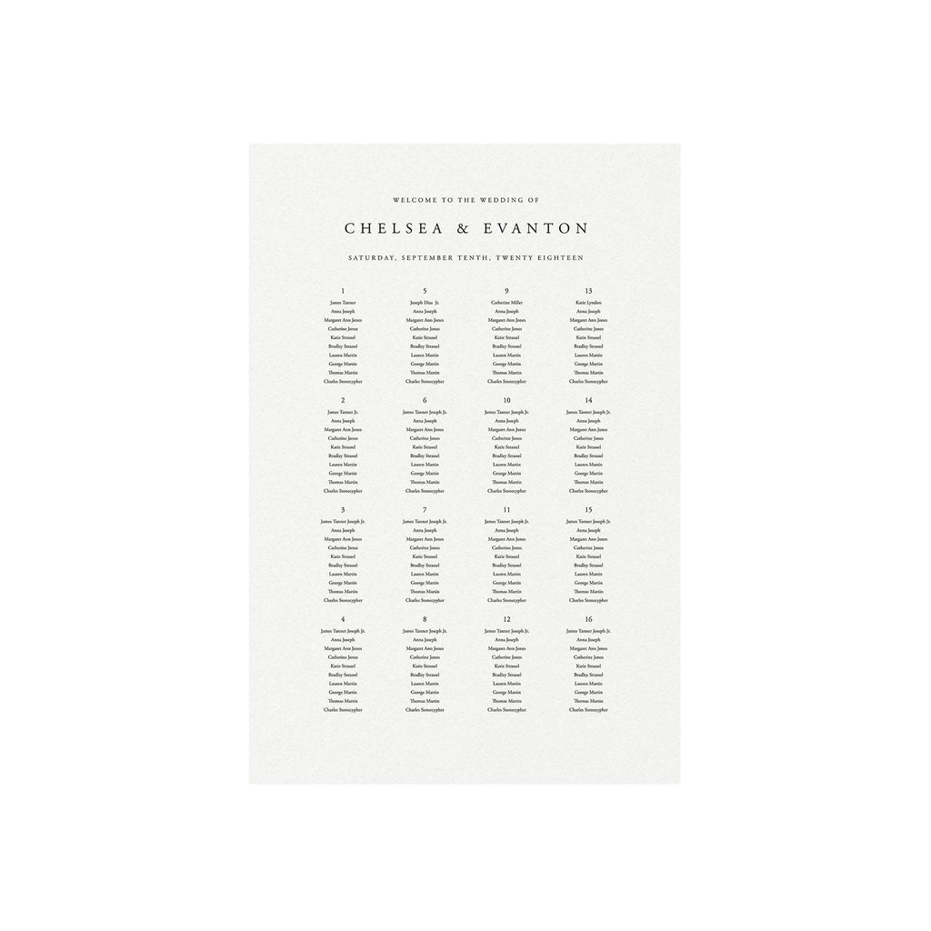 Wedding Seating Chart Poster Template: Elegant Gardner Design (Instant Download)
