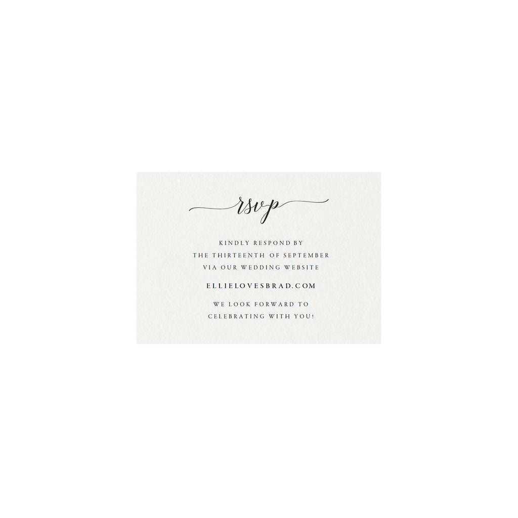 Calligraphy Wedding RSVP Card Template: DIY Reply Card (PDF)