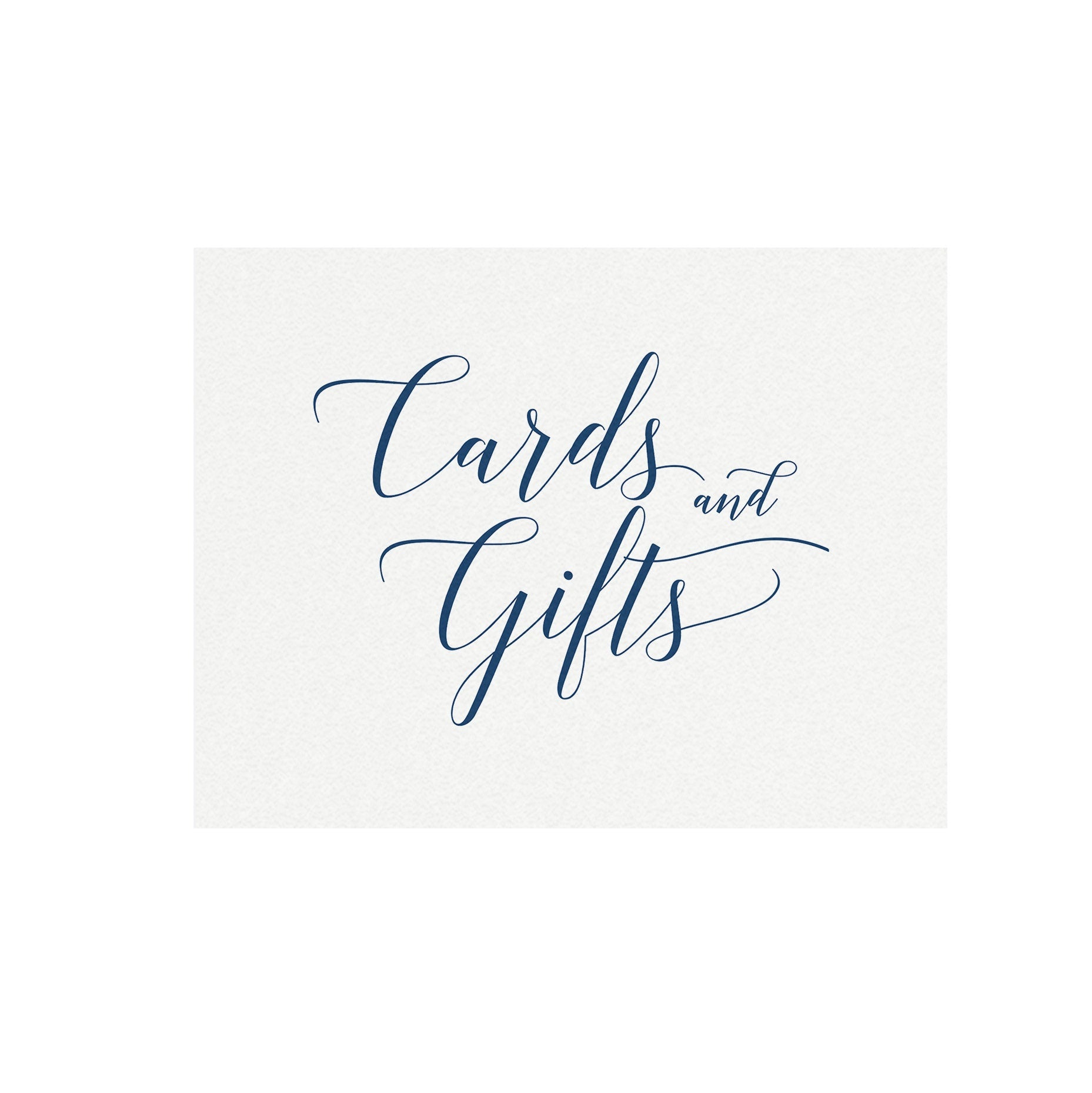 Navy Blue Calligraphy Cards & Gifts Sign: Wedding Reception Decor (PDF Download)