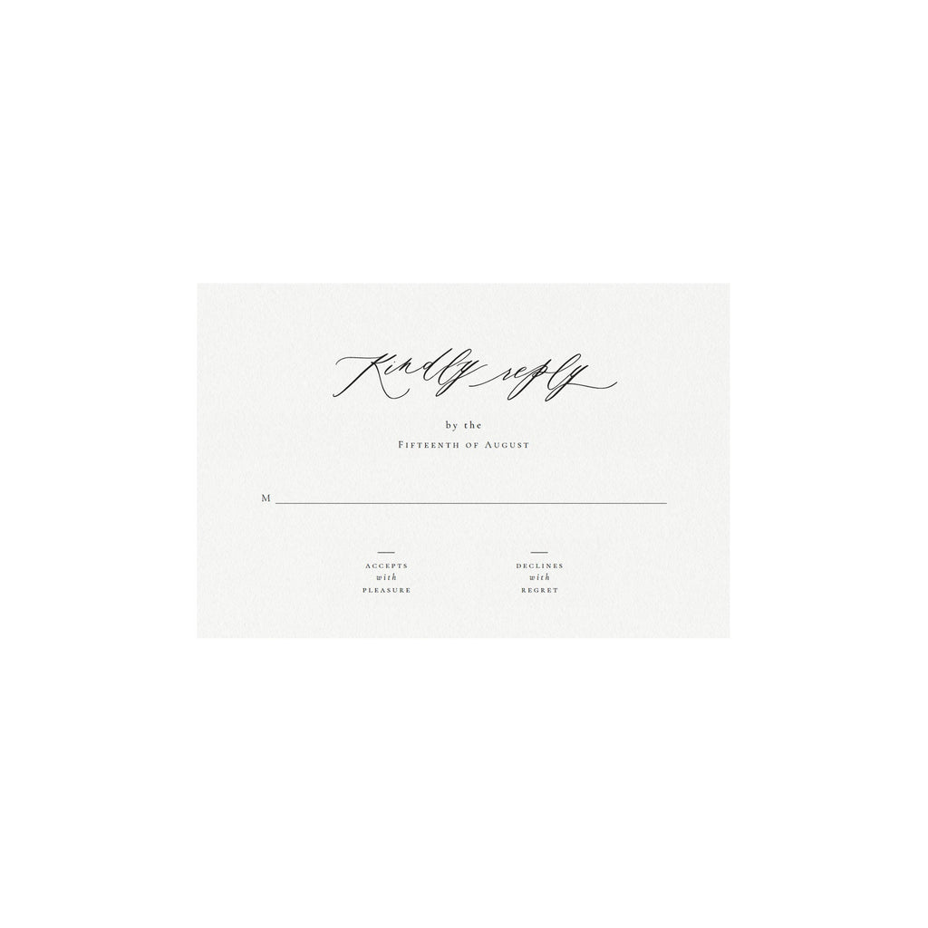 Calligraphy Wedding RSVP Card Template: Minimalist Enclosure (Printable PDF)