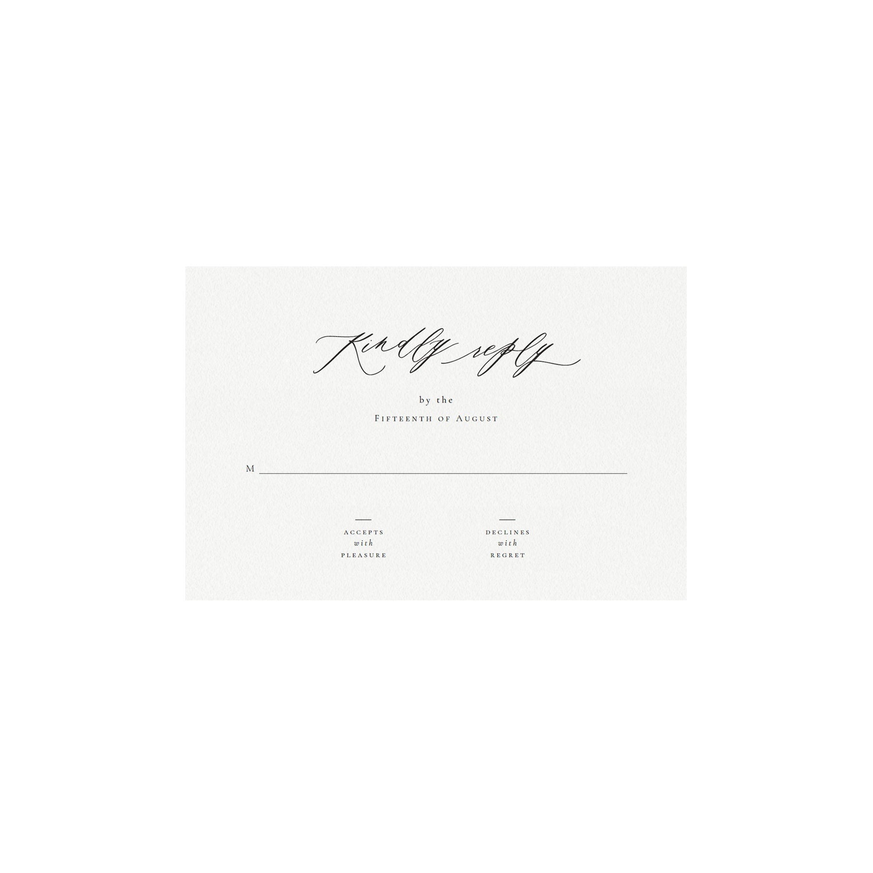 Calligraphy Wedding RSVP Card Template: Minimalist Enclosure (Printable PDF)