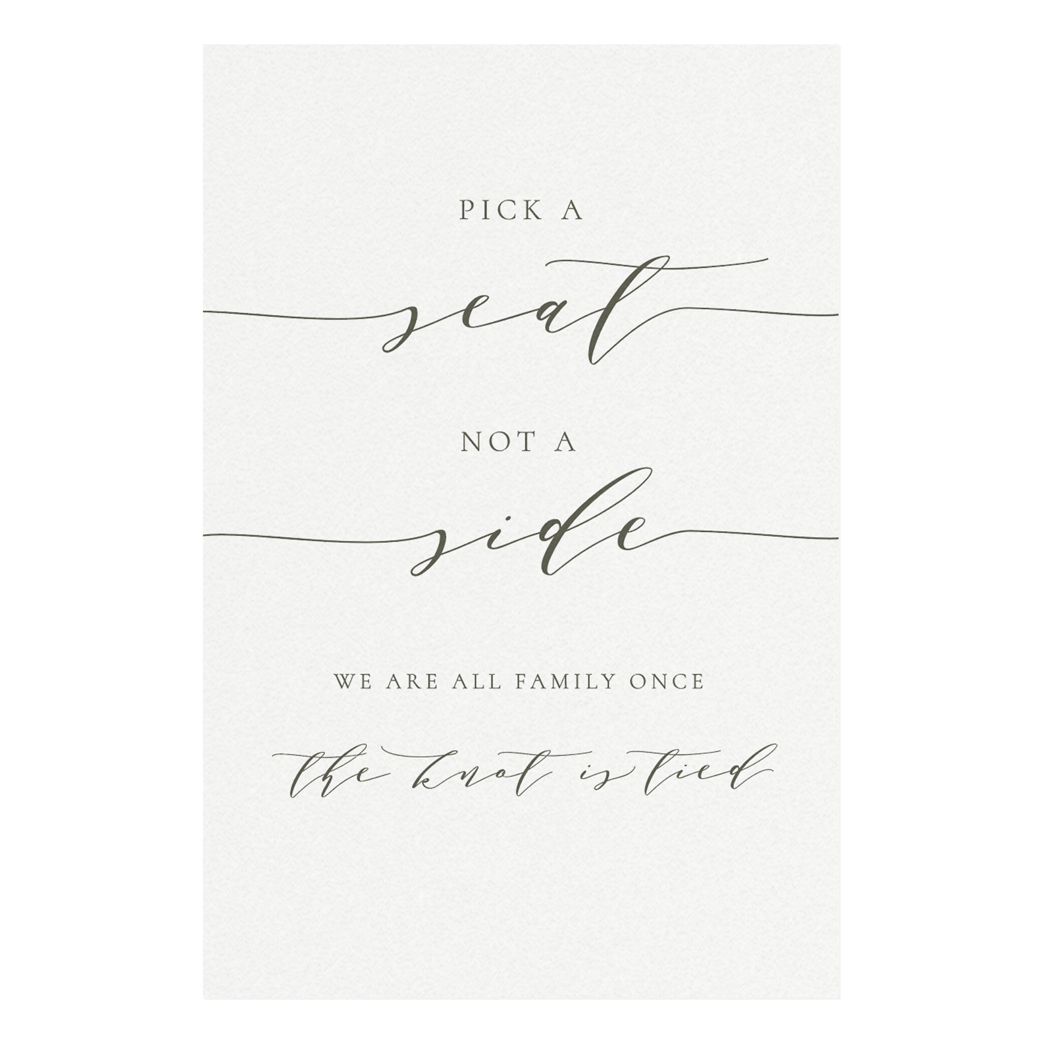 Pick a Seat Wedding Sign: Elegant Calligraphy, Melia Suite (PDF Download)