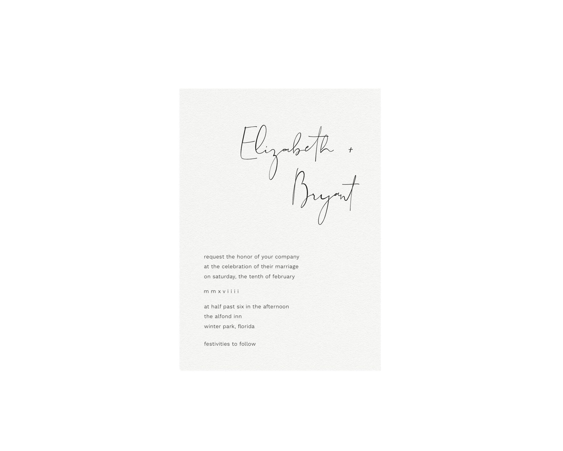 Calligraphy Wedding Invitation Template: 5x7 Instant Download (Corjl/Templett)