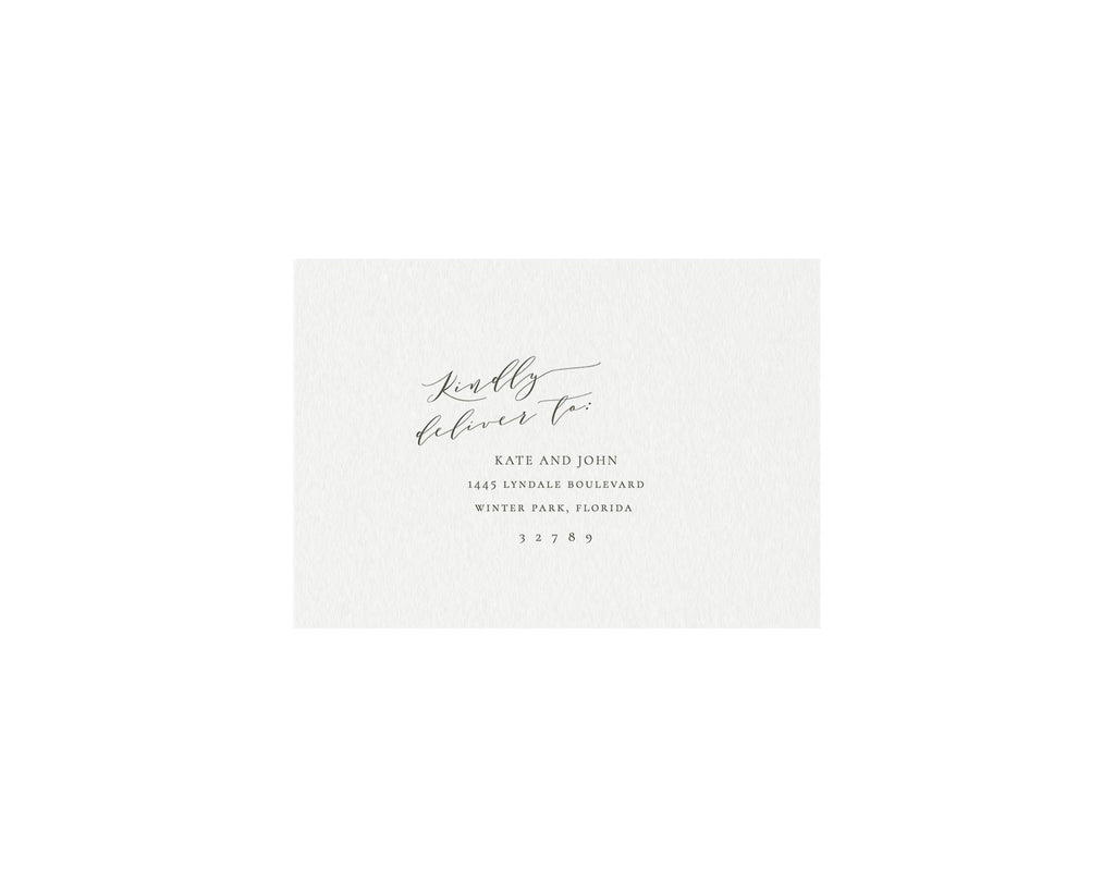 Slate Gray Wedding RSVP Envelope Template: Minimalist Calligraphy (Digital Download)