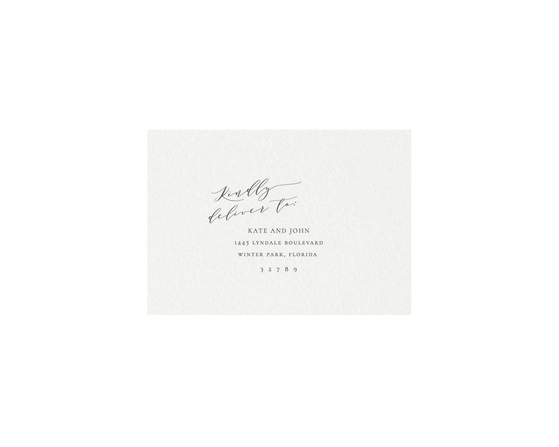 Slate Gray Wedding RSVP Envelope Template: Minimalist Calligraphy (Digital Download)