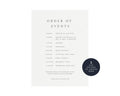 Classic Wedding Order of Events Sign: Printable Reception Template