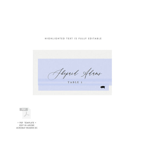 Adler: AVERY 5302 Escort Card Template with Meal Icons, 3.5x2 Folded and Flat Escort Card, Printable Calligraphy PDF Instant Download
