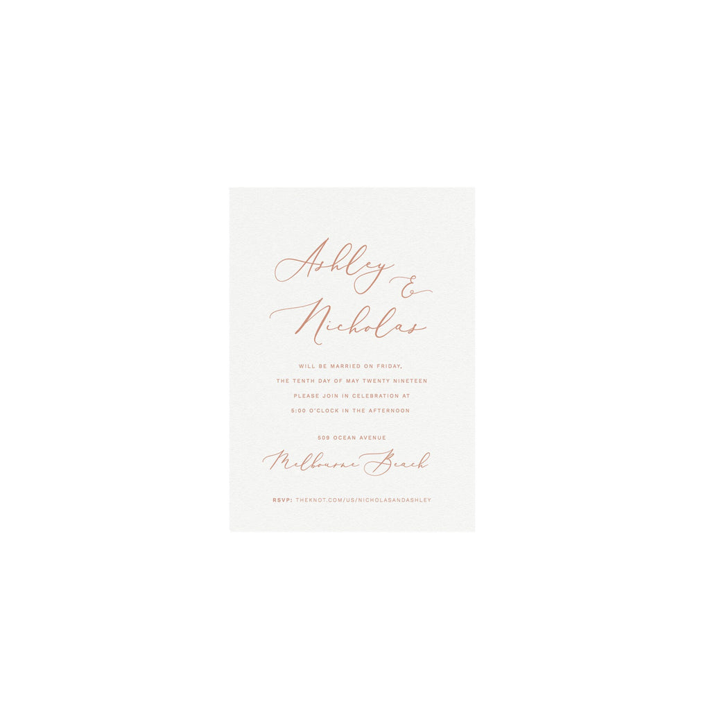 Blush Wedding Invitation Template: 5x7 Website RSVP (Instant Download)
