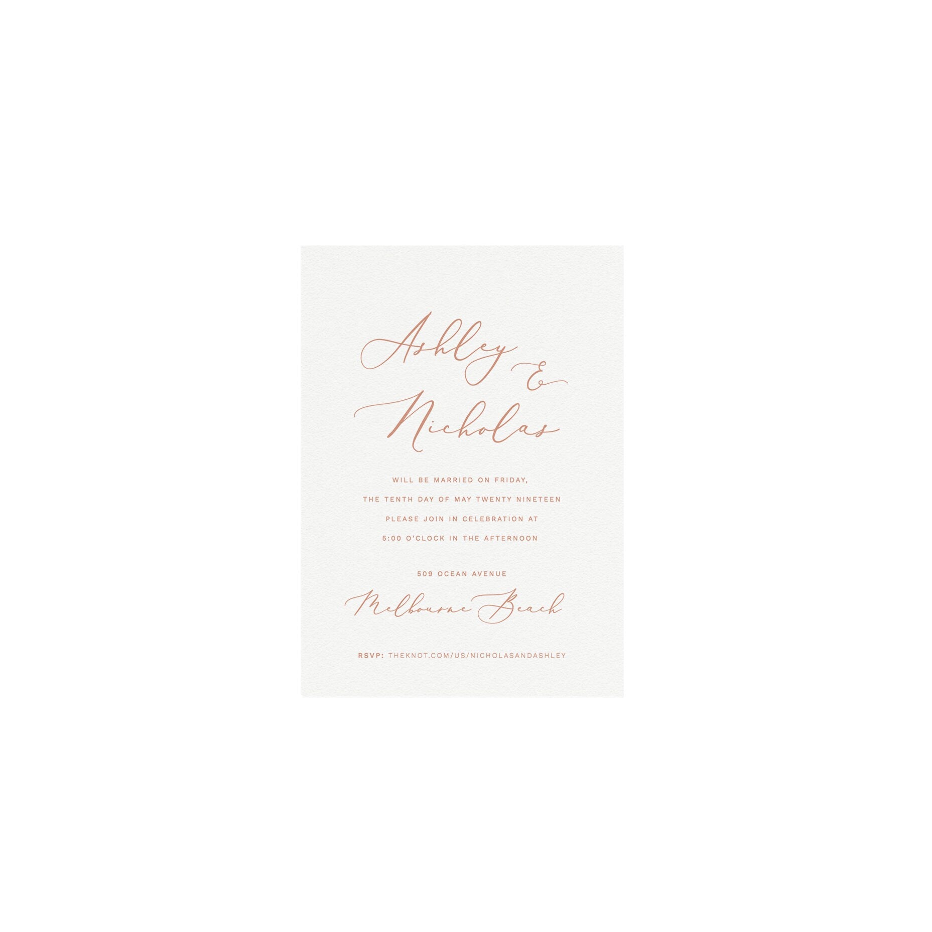 Blush Wedding Invitation Template: 5x7 Website RSVP (Instant Download)