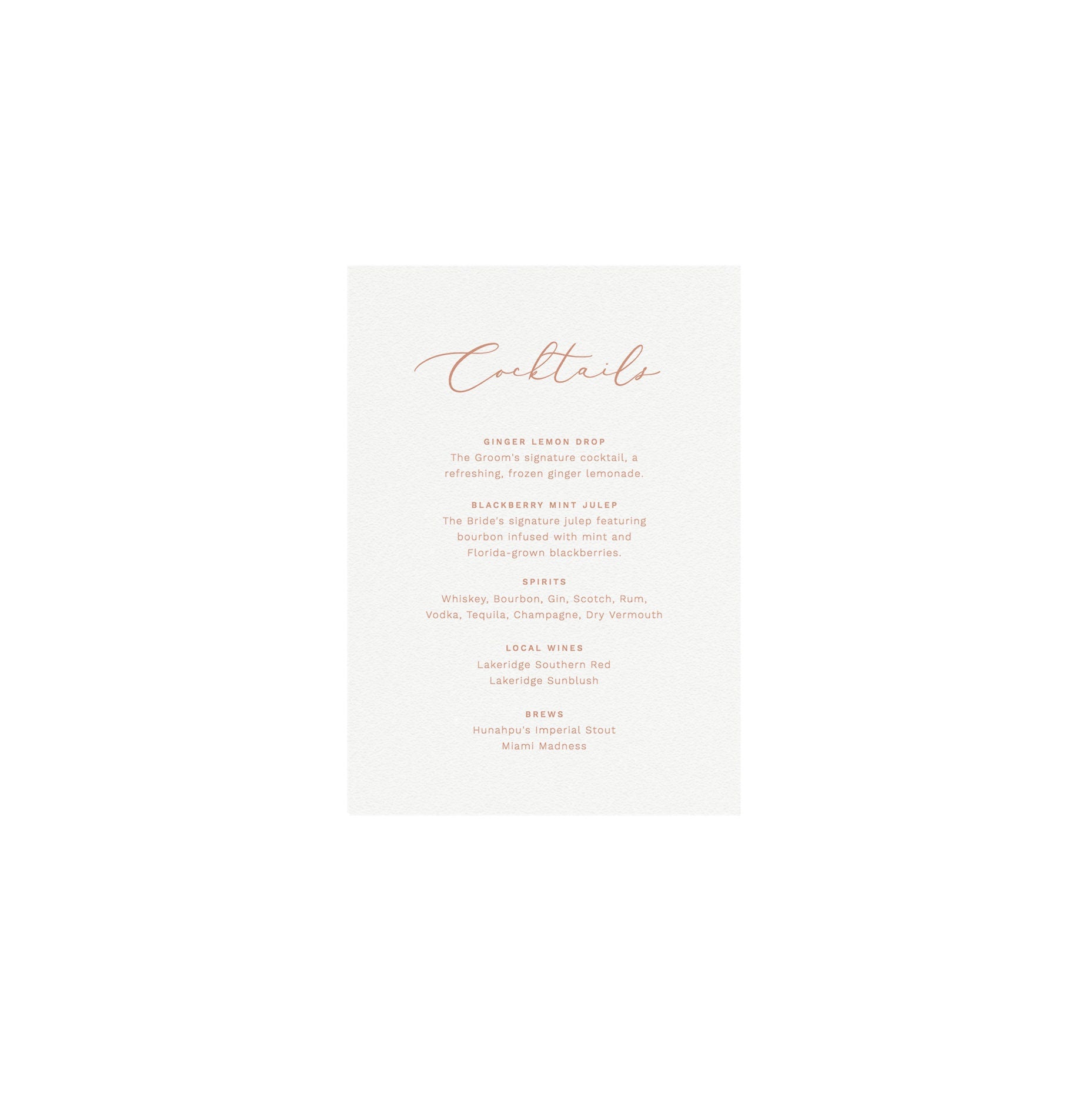 Blush Calligraphy Cocktails Menu Template: Editable Wedding Bar (Digital Download)