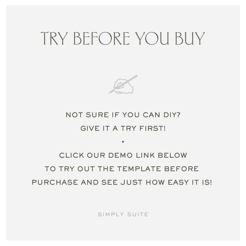 Minimalist Wedding Program Template: Simple Gwen Suite (3.75x9, Instant Download)