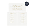 Gold Wedding Seating Chart Template: Tables 1-20 (PDF Download)