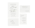 Slate Gray Wedding Invitation Suite: Minimalist Calligraphy (DIY Printable)