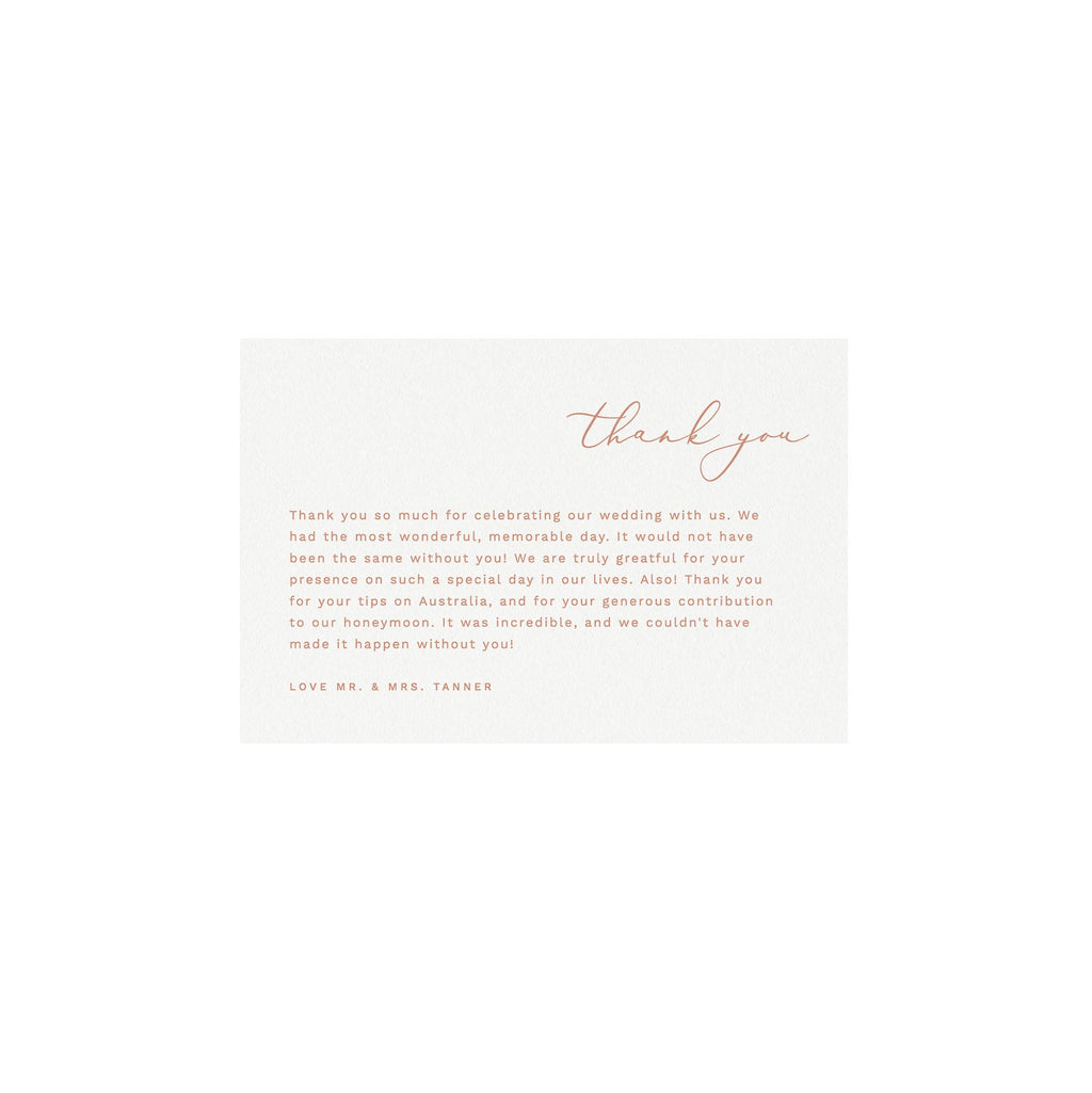 Blush Calligraphy Thank You Card Template 4x6 (Templett Instant Download)