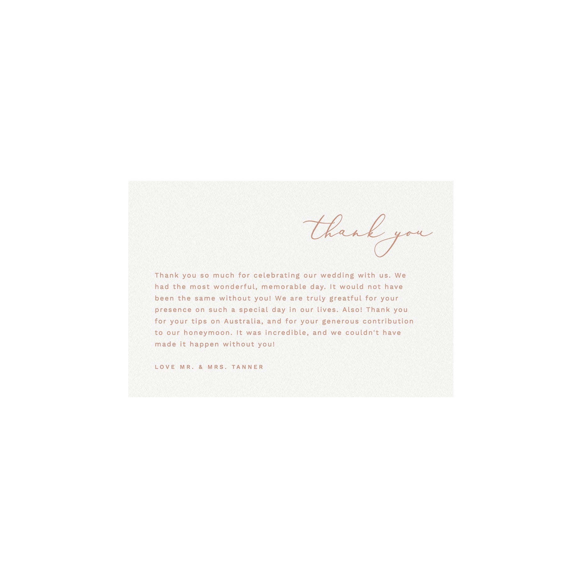 Blush Calligraphy Thank You Card Template 4x6 (Templett Instant Download)