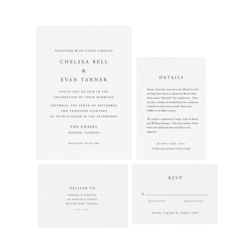 Classic Wedding Invitation Template: Elegant Serif DIY Kit (Instant Download)