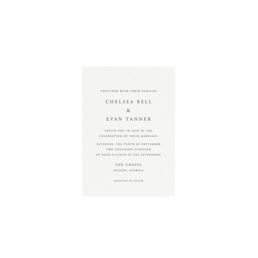 Elegant Serif Wedding Invitation Template: Slate Gray, 5x7 (Templett Instant Download)