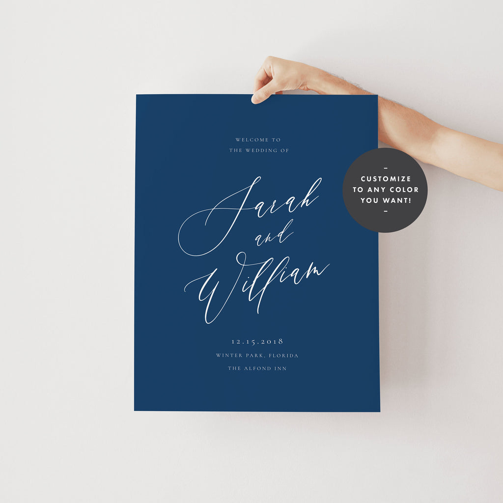 Modern Calligraphy Wedding Welcome Sign Template: Editable Adler Design (Digital Download)