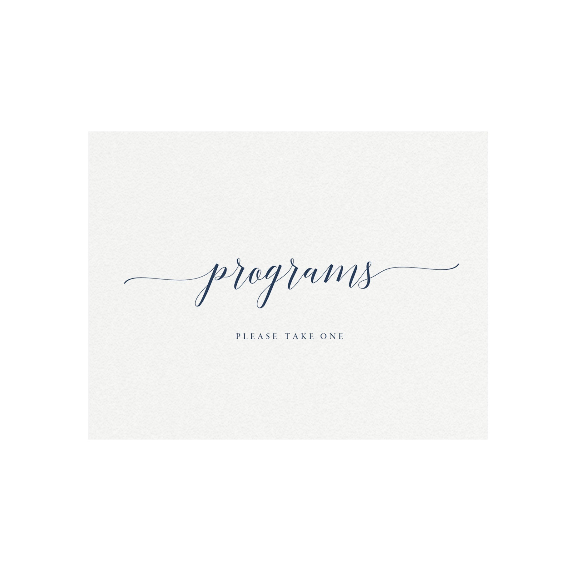 Navy Blue Wedding Program Sign: Adel Script, 8x10 (PDF Download)