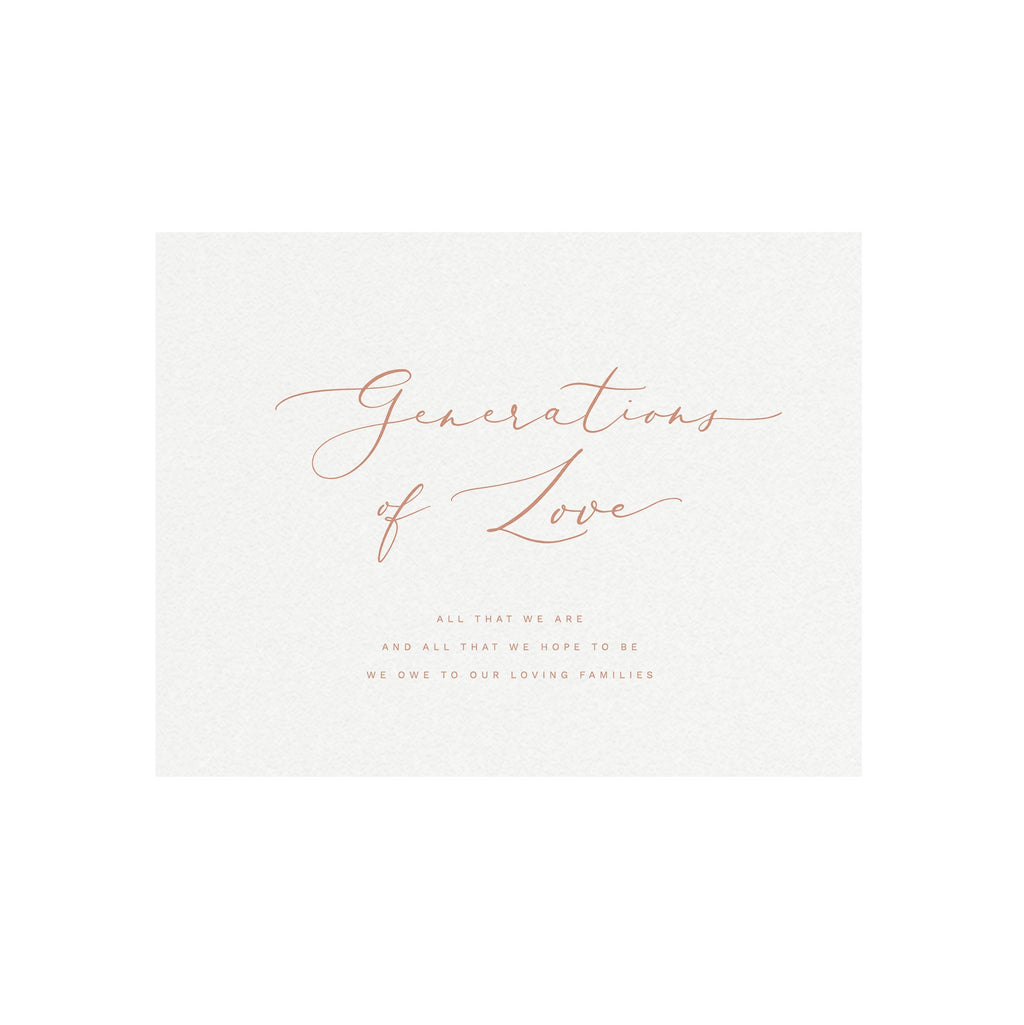 Blush Calligraphy Generations of Love Sign: 8x10 Printable Template