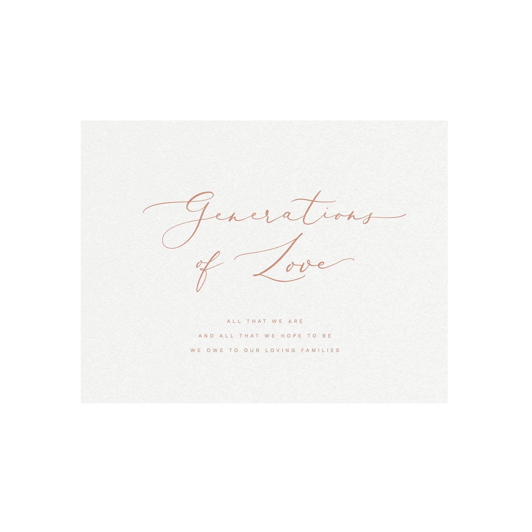 Blush Calligraphy Generations of Love Sign: 8x10 Printable Template