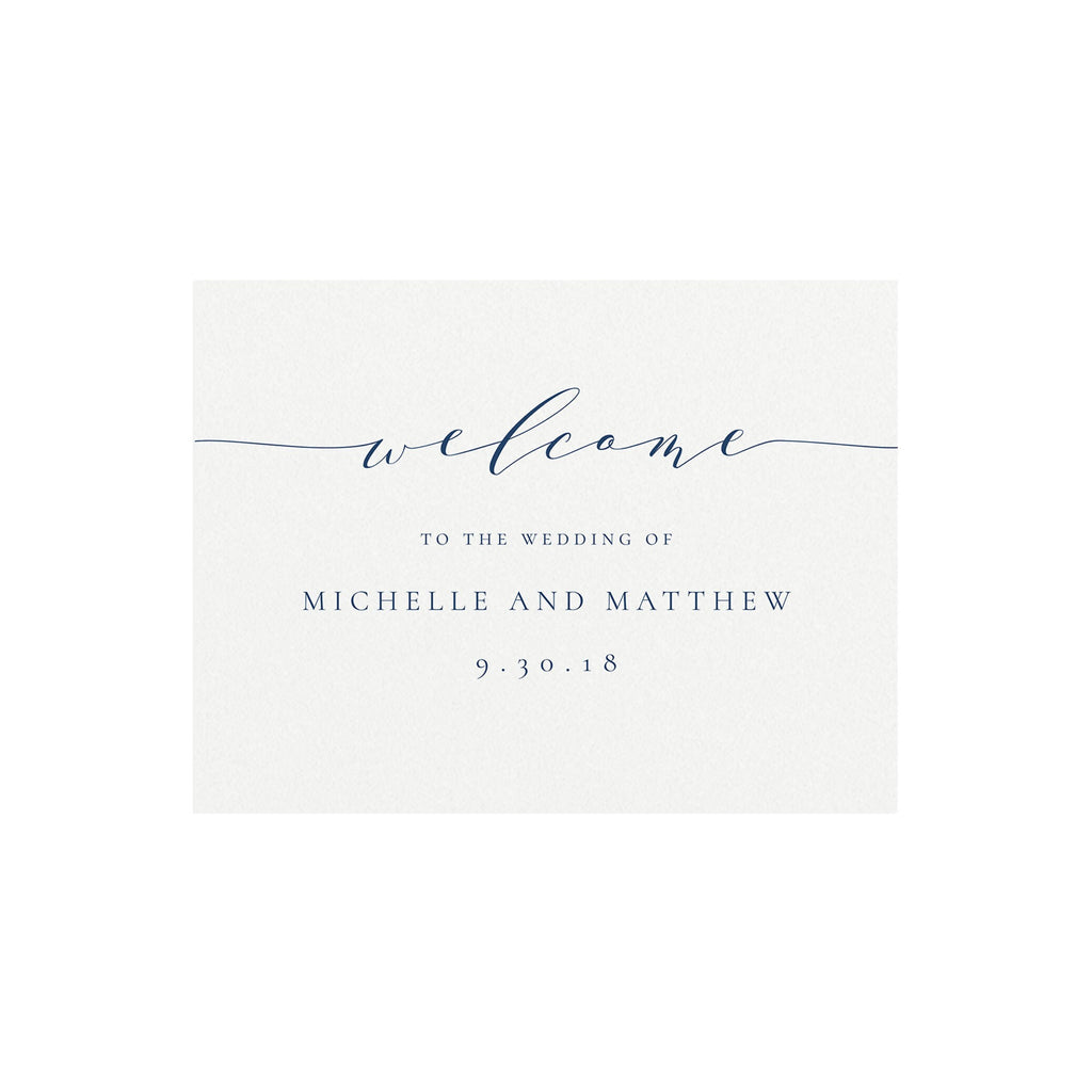 Navy Blue Wedding Welcome Sign: Calligraphy Template (Digital Download)