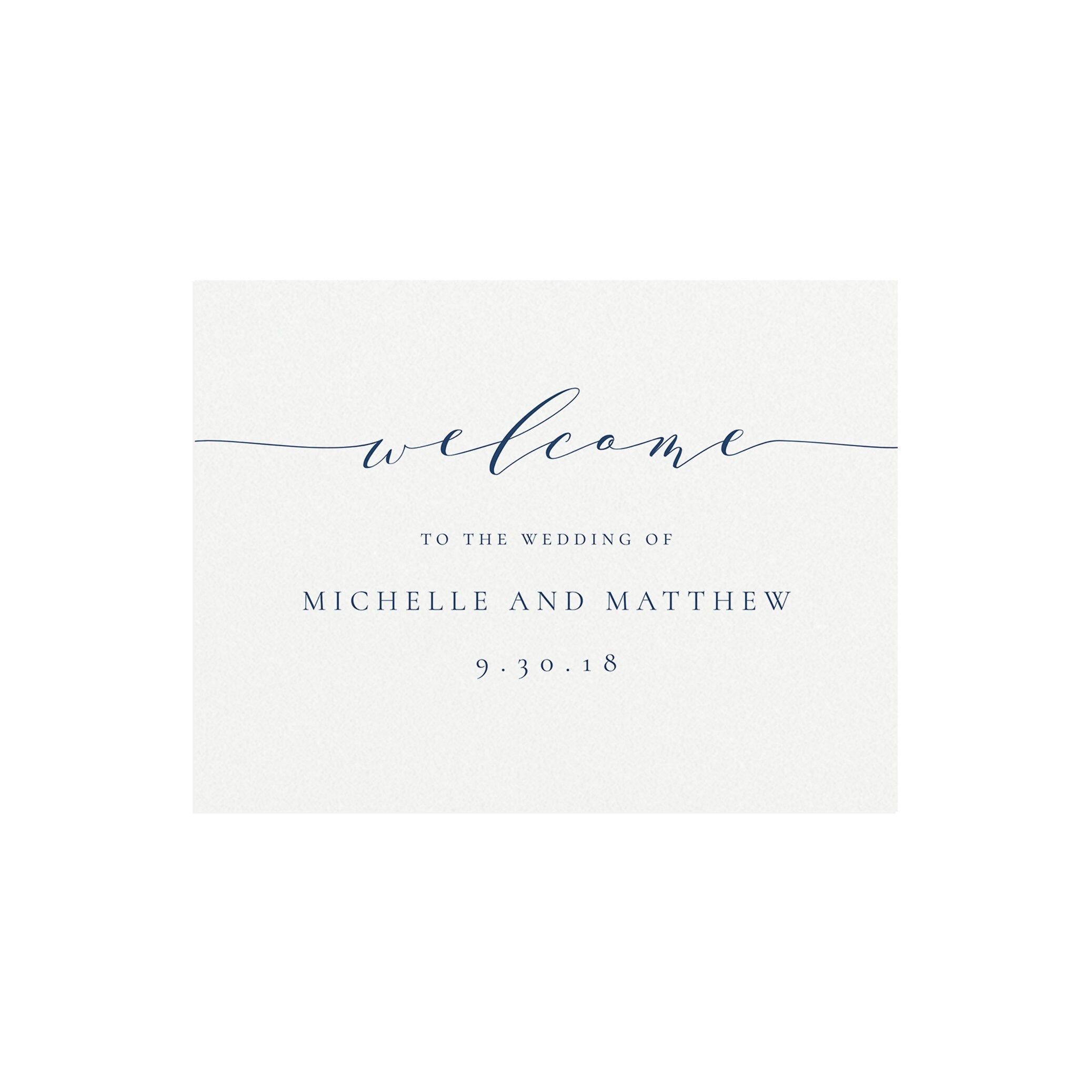Navy Blue Wedding Welcome Sign: Calligraphy Template (Digital Download)