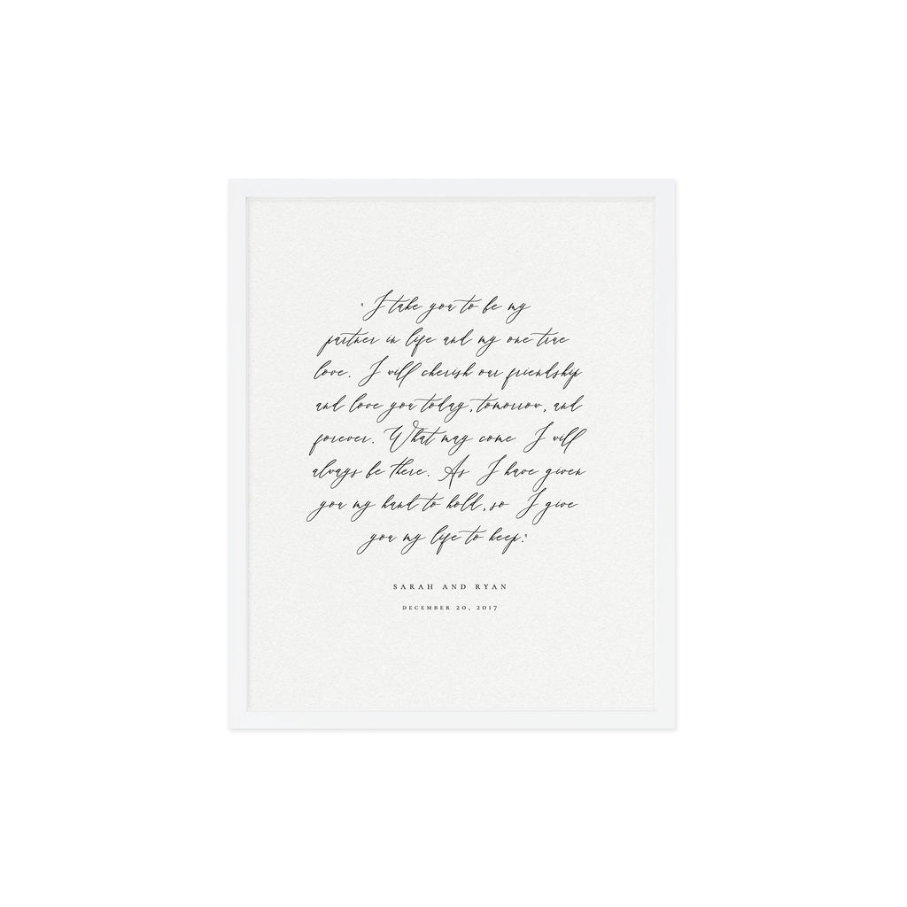 Wedding Vow Keepsake: 1st Anniversary Paper Gift (Editable Template)