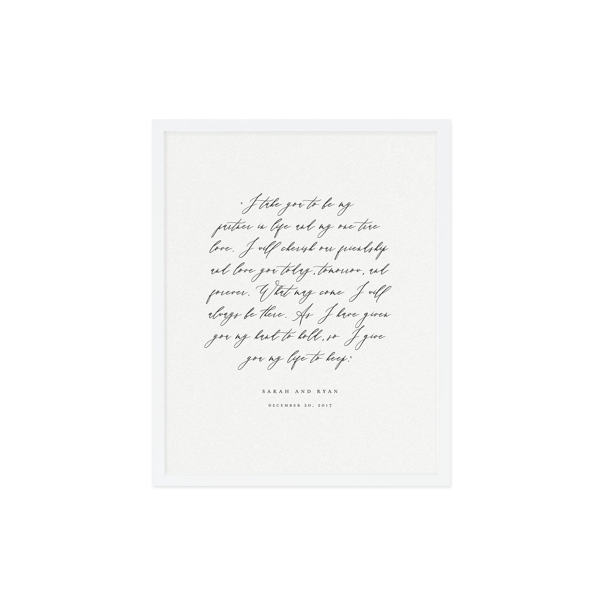 Wedding Vow Keepsake: 1st Anniversary Paper Gift (Editable Template)