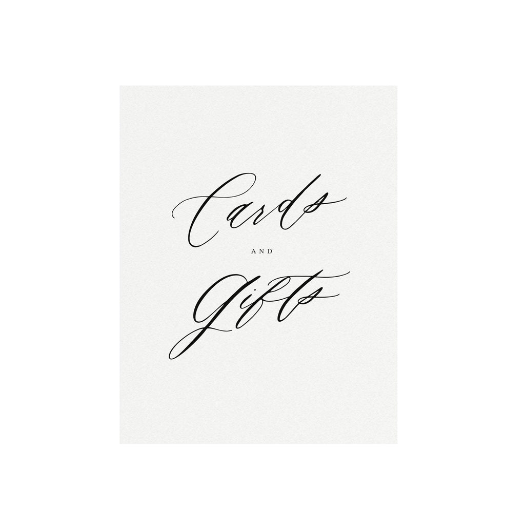 Cards and Gifts Wedding Sign: Calligraphy Printable (Digital Download)