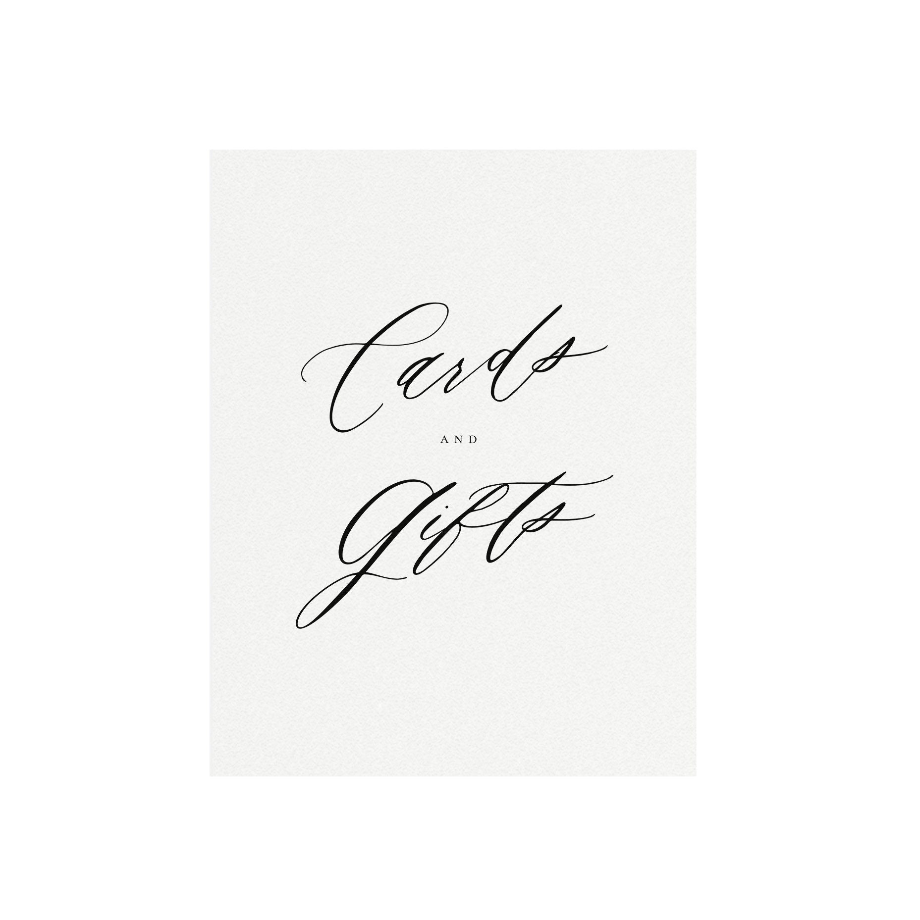 Cards and Gifts Wedding Sign: Calligraphy Printable (Digital Download)