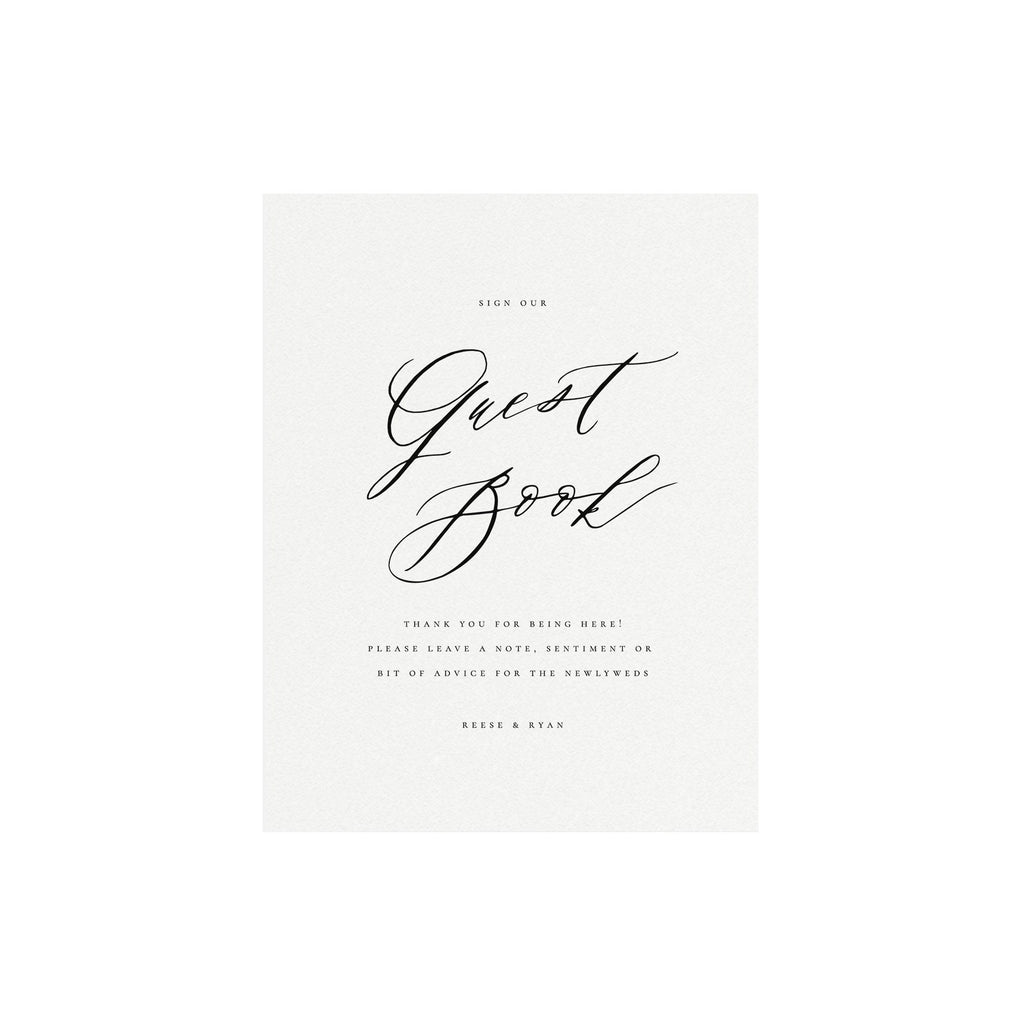 Calligraphy Wedding Guest Book Sign: Reese Template (Digital Download)