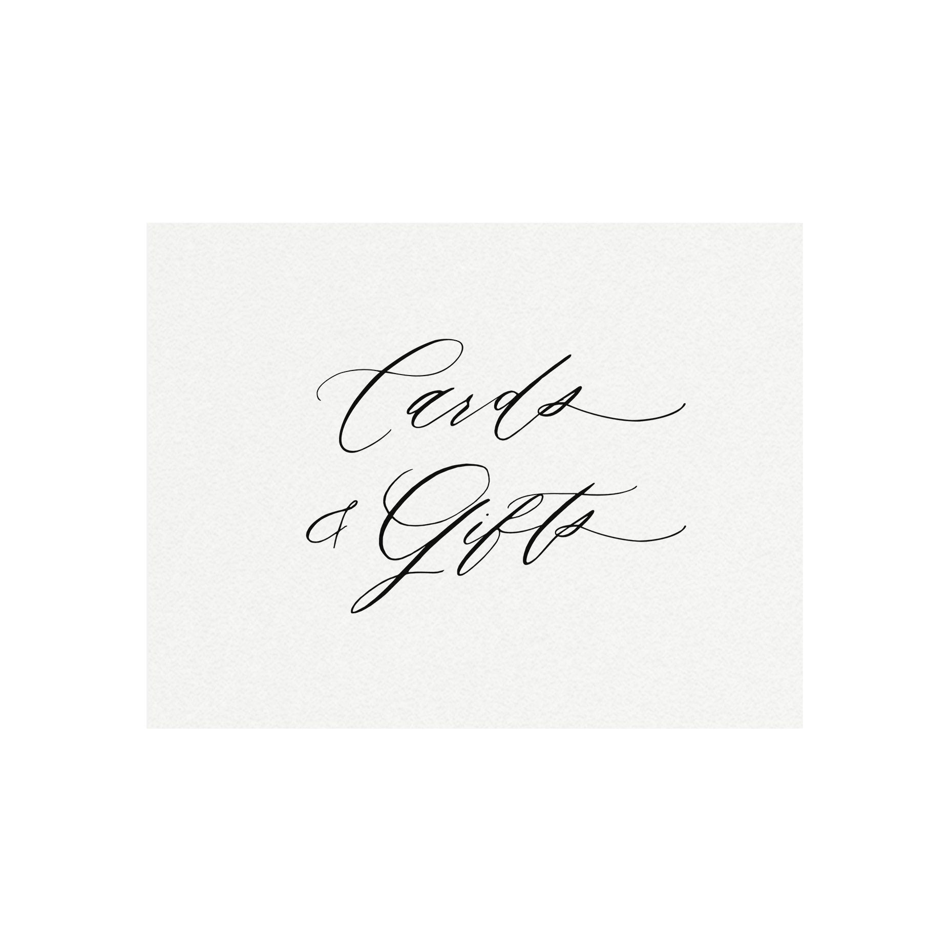 Calligraphy Cards and Gifts Sign: Wedding Reception Decor (Digital Download)