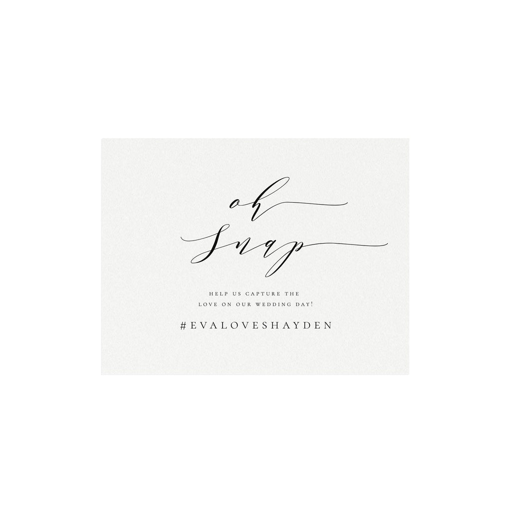 Calligraphy Oh Snap Wedding Sign: Minimalist Social Media (Digital Download)