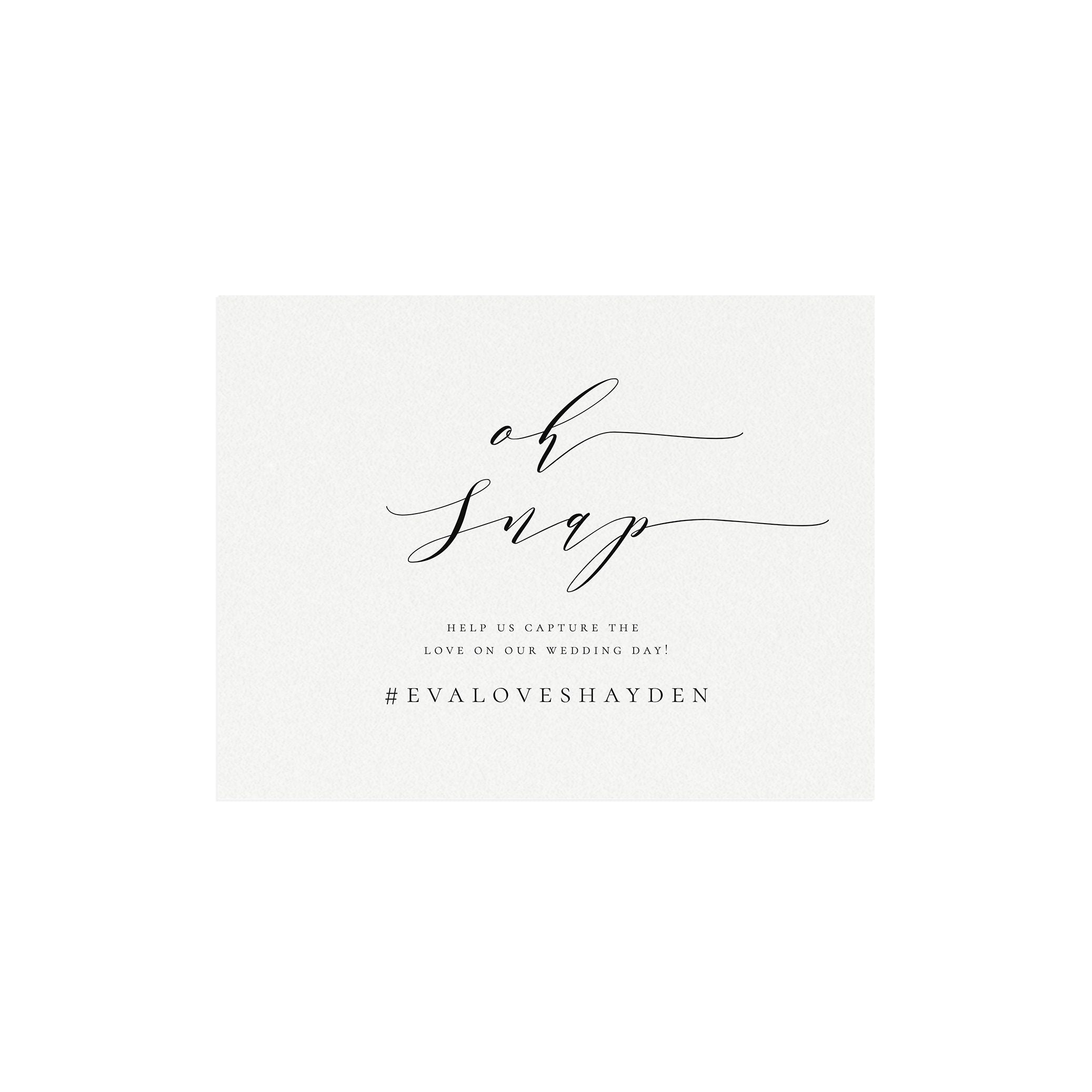 Calligraphy Oh Snap Wedding Sign: Minimalist Social Media (Digital Download)