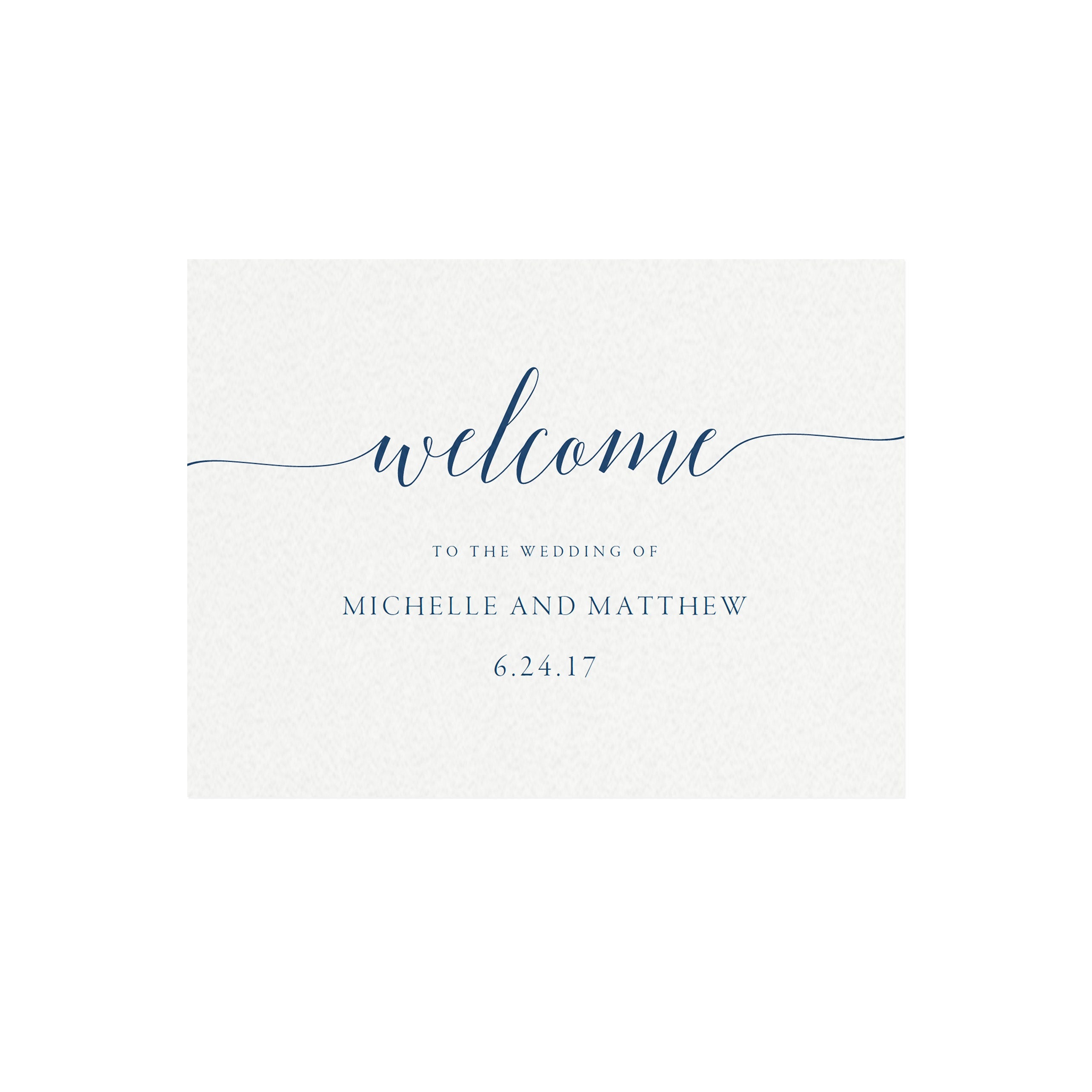 Navy Blue Welcome Sign Template: Calligraphy Wedding Decor (PDF Download)