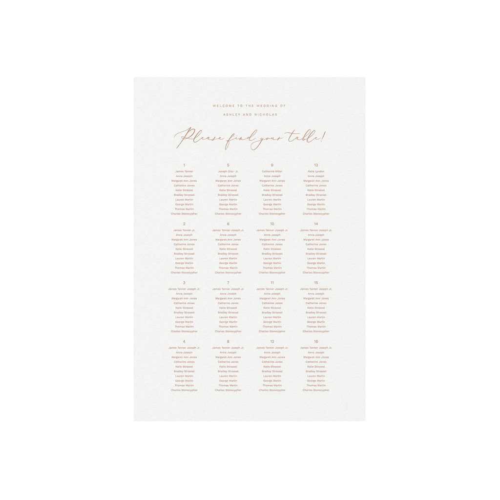 Blush Wedding Seating Chart Poster: Modern Calligraphy (24x36, Editable, Digital Download)