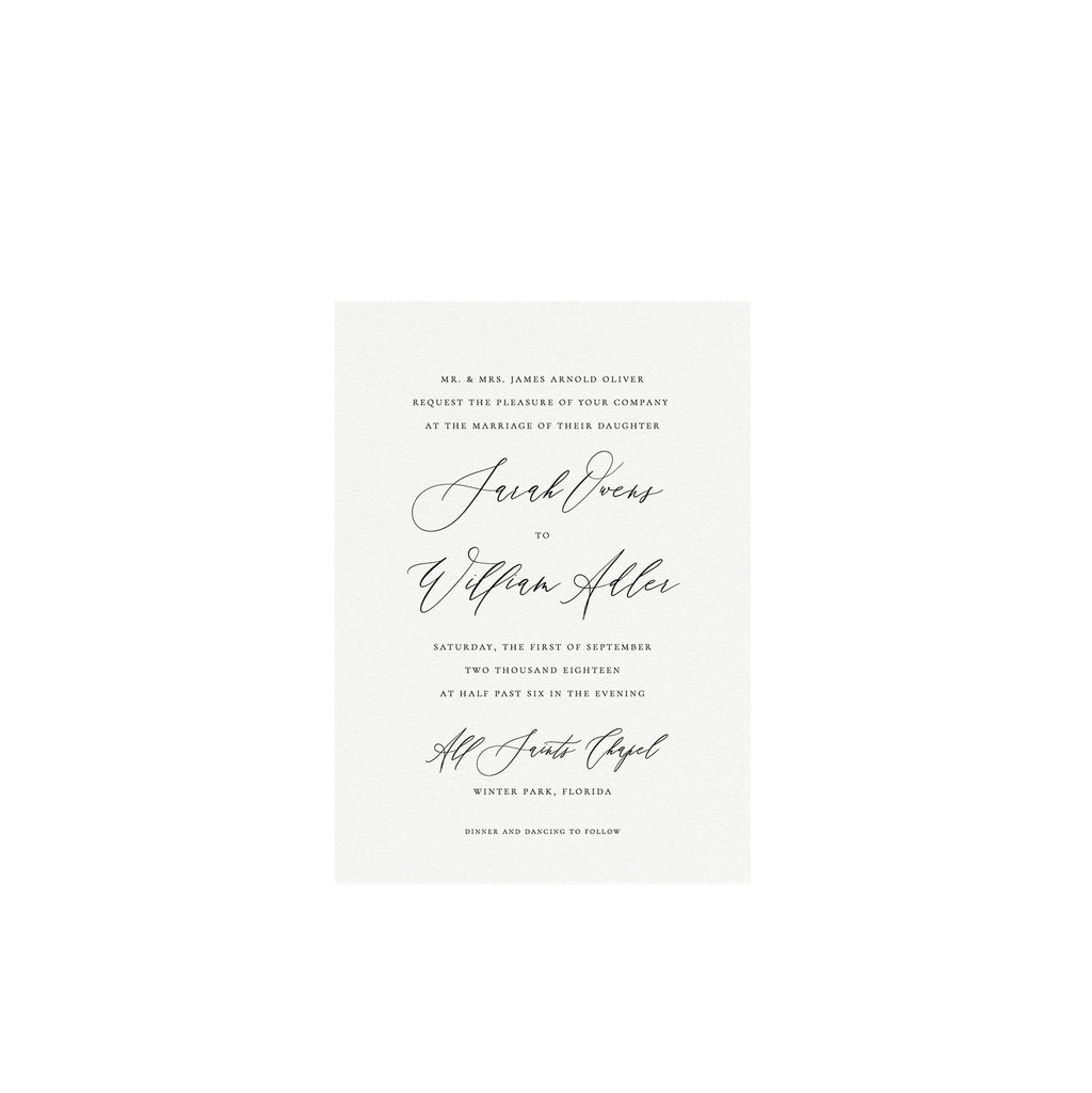 Calligraphy Wedding Invitation Template: 5x7 Printable (Instant Download)