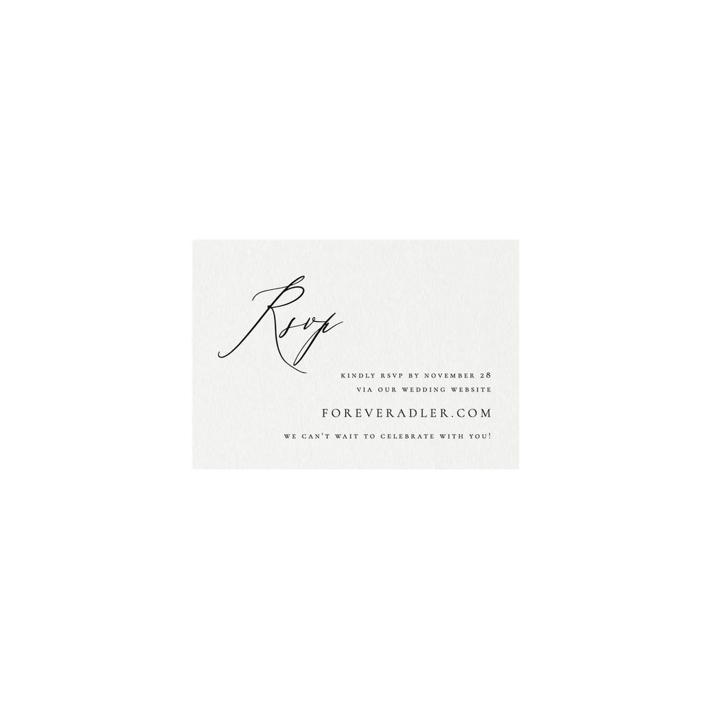 Calligraphy Wedding RSVP Card Template: Editable Website Reply (Instant Download)