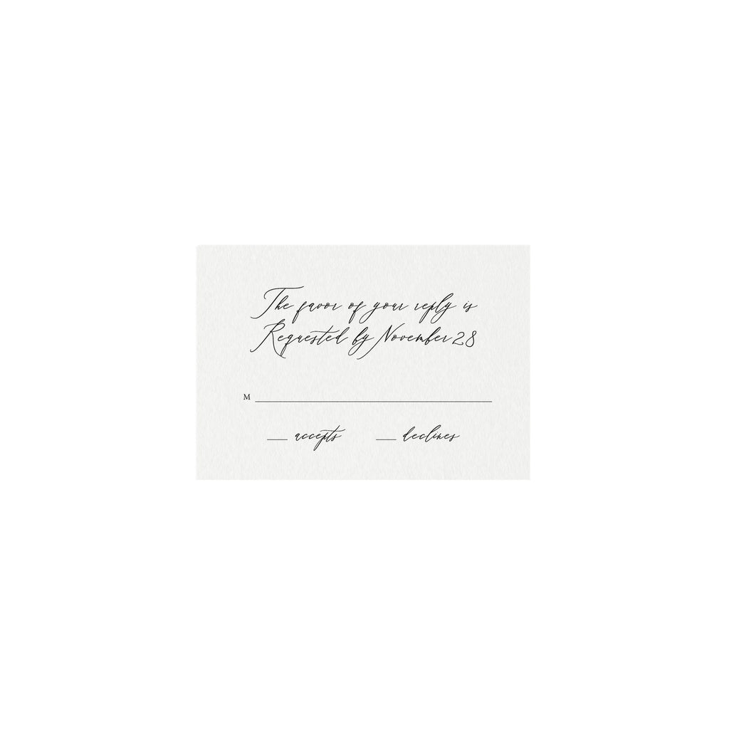 Calligraphy Wedding RSVP Card Template: Traditional, DIY (Instant Download)